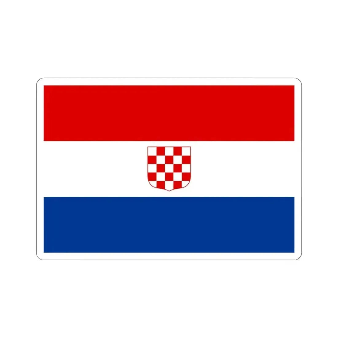 Flag of the Republic of Croatia in 1990 3-2 (Croatia) STICKER Vinyl Kiss-Cut Decal 6 Inch White - The Sticker Space