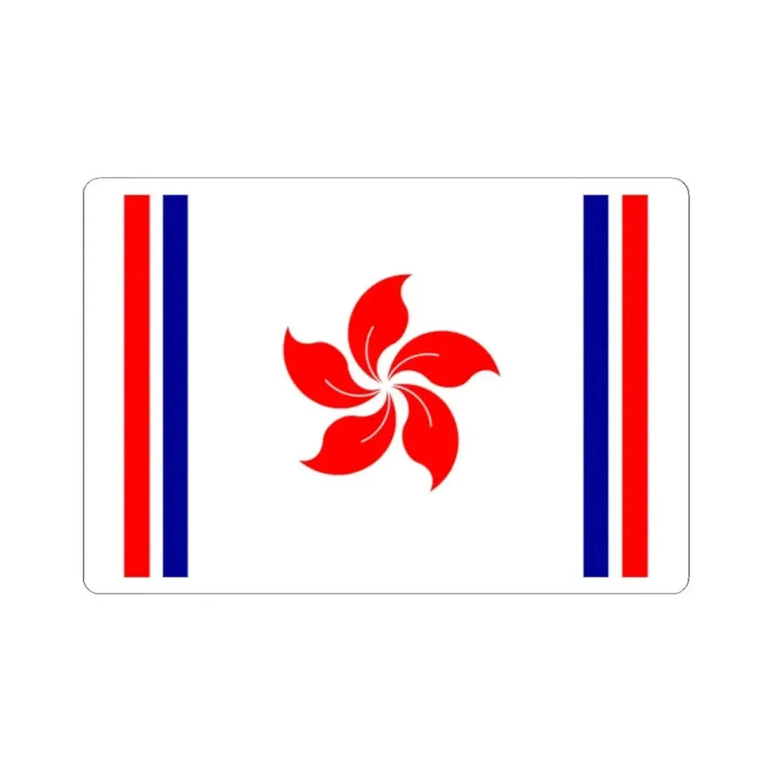 Flag of the Republic of Hong Kong (China) STICKER Vinyl Kiss-Cut Decal 2 Inch White - The Sticker Space