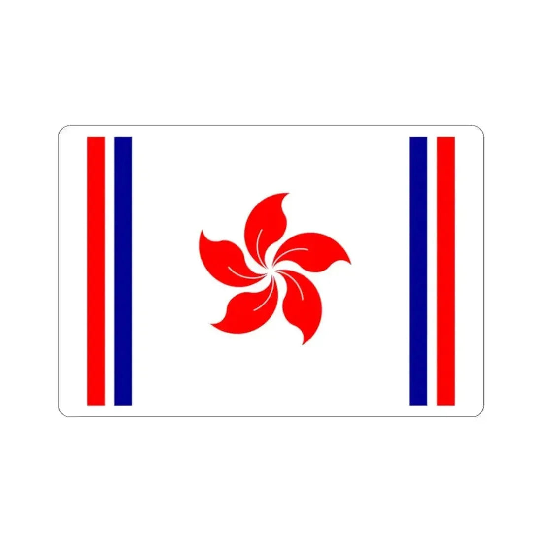 Flag of the Republic of Hong Kong (China) STICKER Vinyl Kiss-Cut Decal 3 Inch White - The Sticker Space