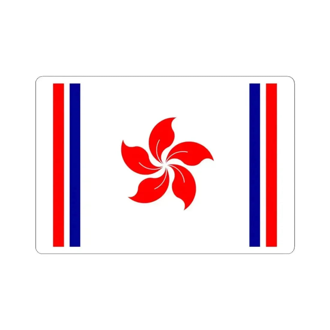 Flag of the Republic of Hong Kong (China) STICKER Vinyl Kiss-Cut Decal 4 Inch White - The Sticker Space