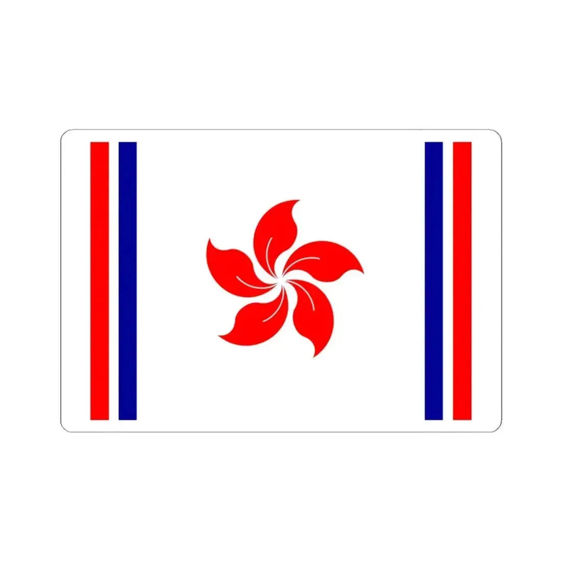Flag of the Republic of Hong Kong (China) STICKER Vinyl Kiss-Cut Decal 6 Inch White - The Sticker Space