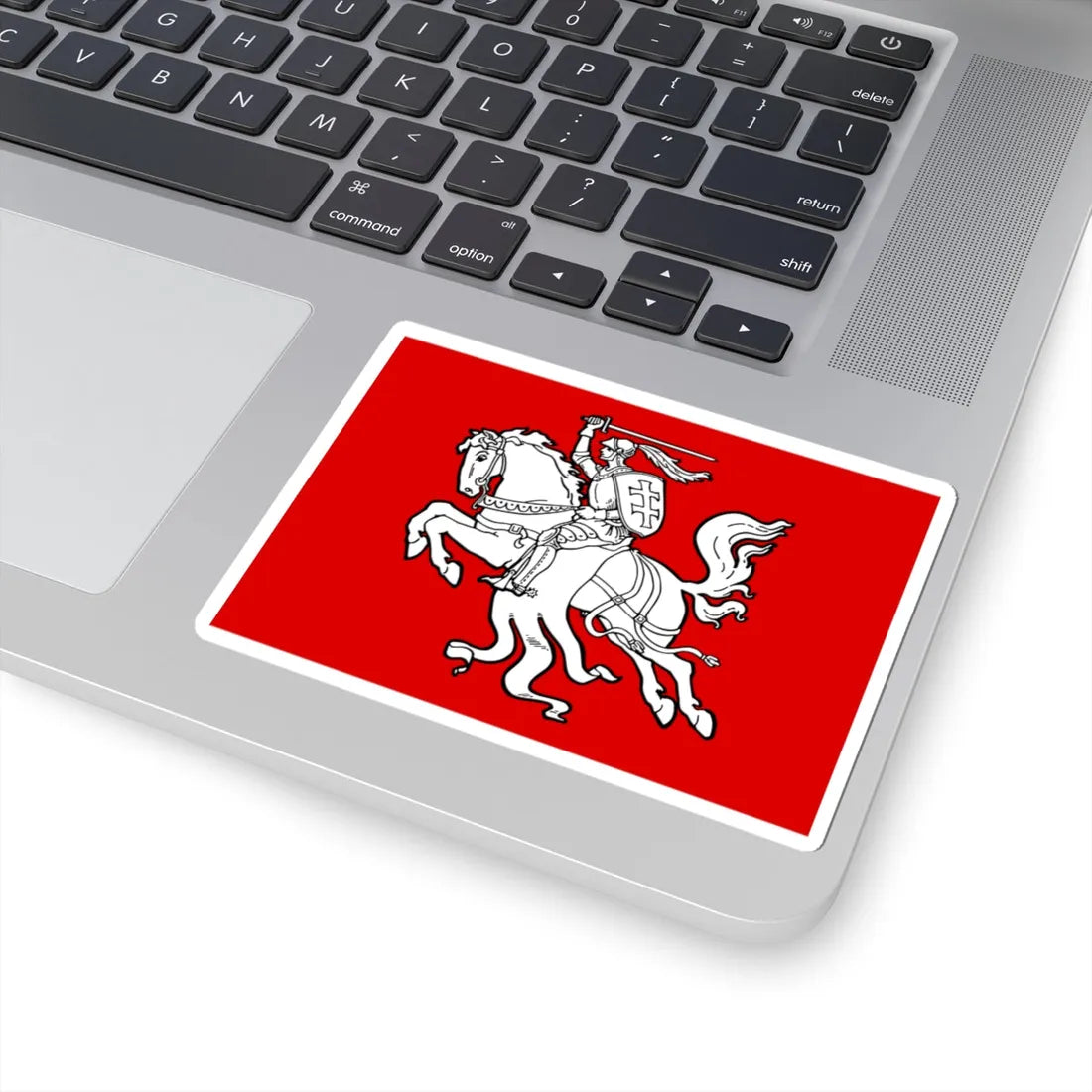 Flag of the Republic of Lithuania 1920s (Belarus) (Coat of Arms) STICKER Vinyl Kiss-Cut Decal - The Sticker Space