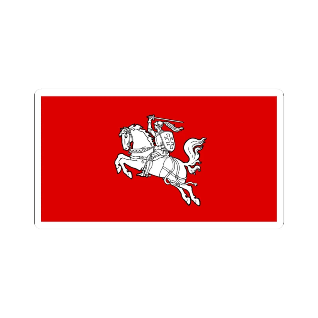 Flag of the Republic of Lithuania 1930s (Lithuania) (Coat of Arms) STICKER Vinyl Kiss-Cut Decal 2 Inch White - The Sticker Space