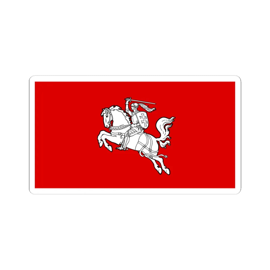 Flag of the Republic of Lithuania 1930s (Lithuania) (Coat of Arms) STICKER Vinyl Kiss-Cut Decal 4 Inch White - The Sticker Space