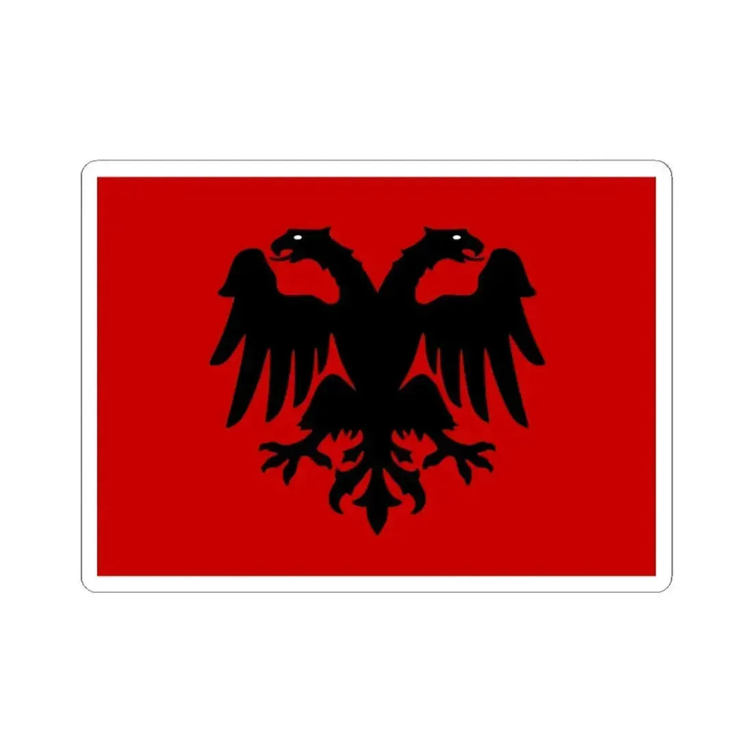 Flag of the Republic of Mirdita (Albania) STICKER Vinyl Kiss-Cut Decal 4 Inch White - The Sticker Space