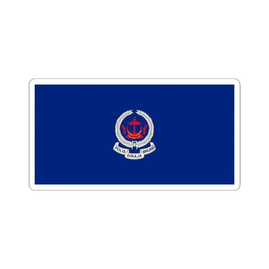 Flag of the Royal Brunei Police Force (Brunei) STICKER Vinyl Kiss-Cut Decal 4 Inch White - The Sticker Space