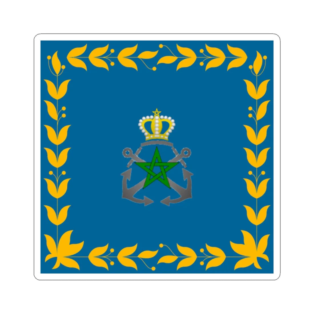 Flag of the Royal Moroccan Navy (Morocco) STICKER Vinyl Kiss-Cut Decal 2 Inch White - The Sticker Space