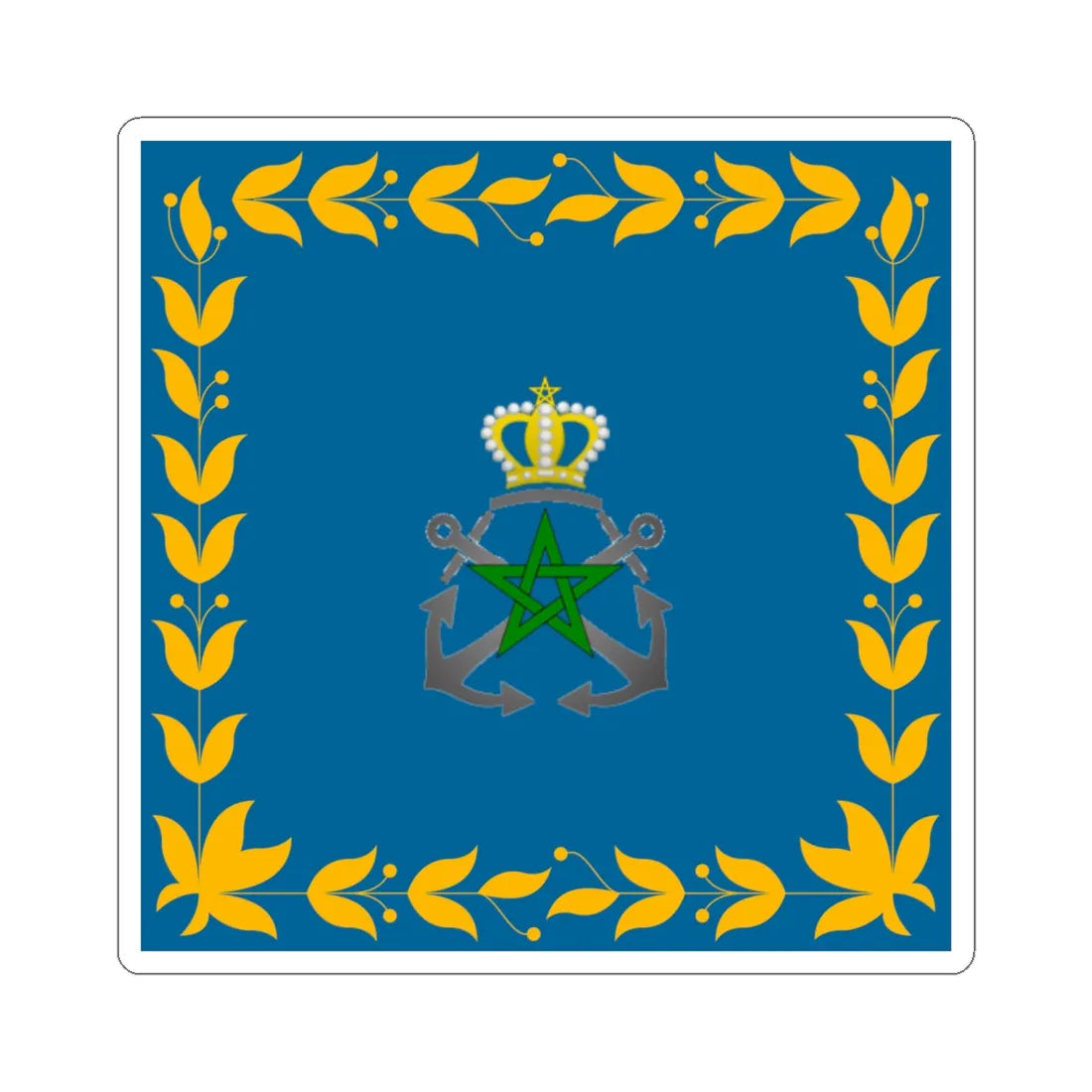 Flag of the Royal Moroccan Navy (Morocco) STICKER Vinyl Kiss-Cut Decal 6 Inch White - The Sticker Space