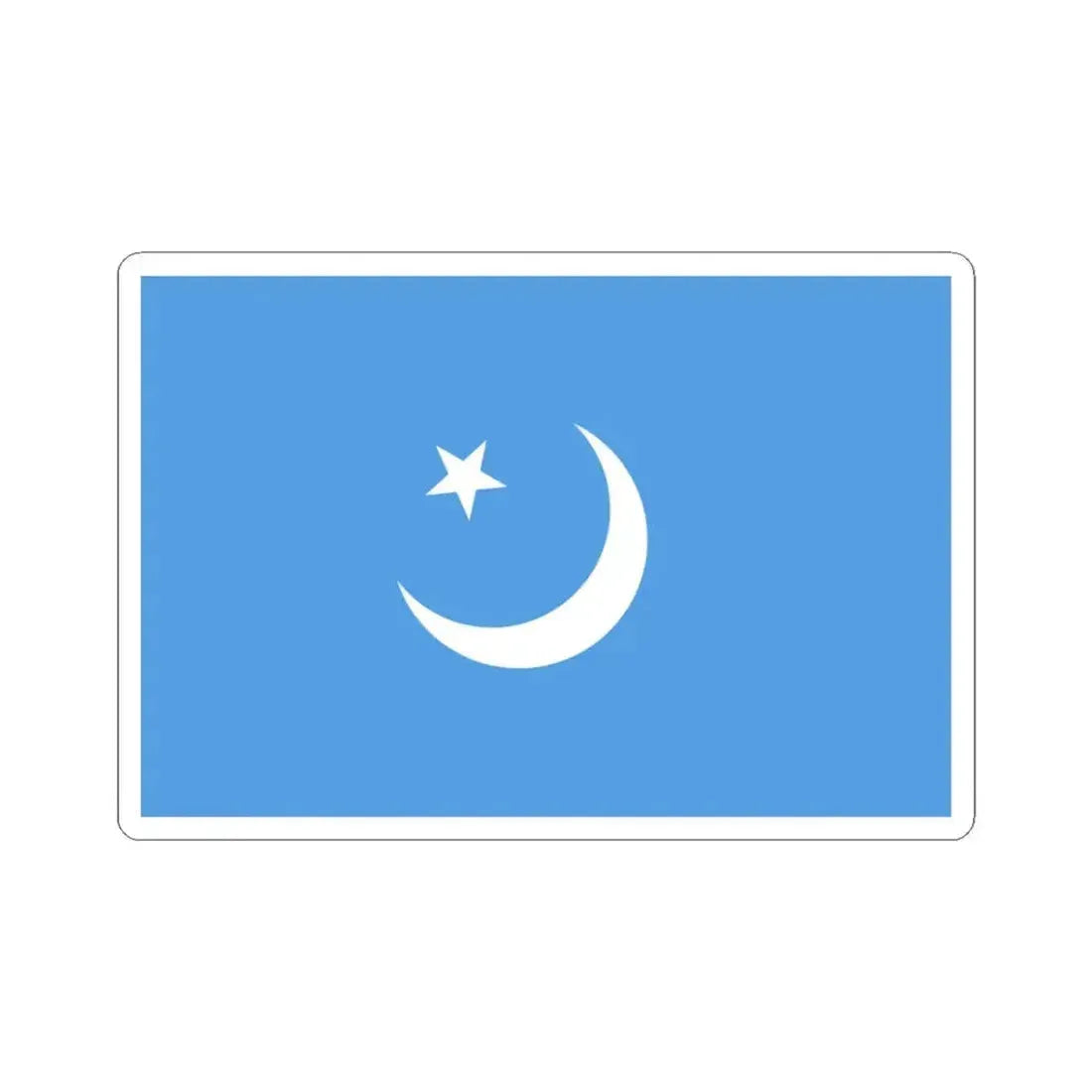 Flag of the Second East Turkestan Republic (China) STICKER Vinyl Kiss-Cut Decal 3 Inch White - The Sticker Space