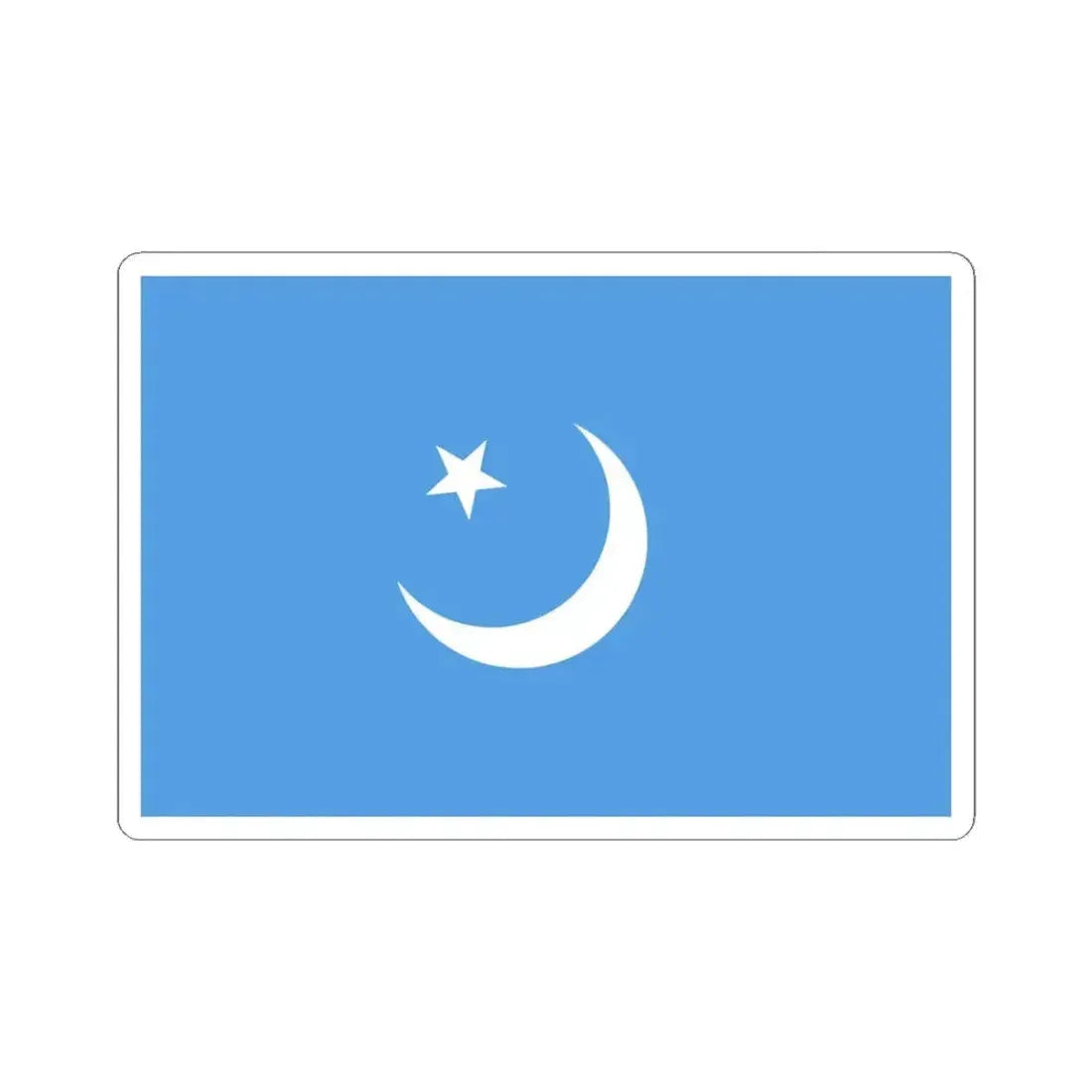 Flag of the Second East Turkestan Republic (China) STICKER Vinyl Kiss-Cut Decal 4 Inch White - The Sticker Space