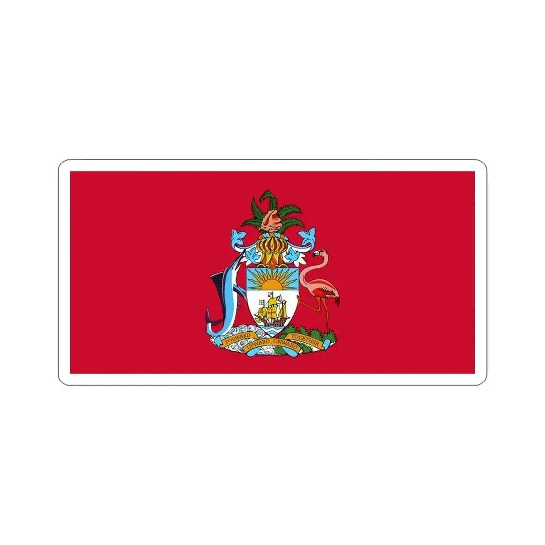 Flag of the Senate of the Bahamas STICKER Vinyl Die-Cut Decal 5 Inch - The Sticker Space