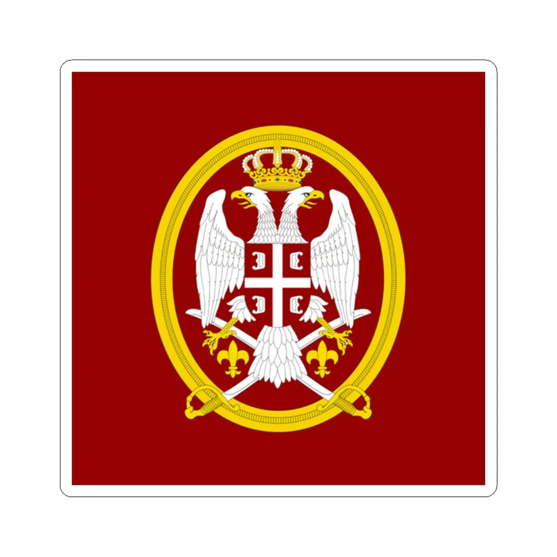 Flag of the Serbian Land Forces (Serbia) STICKER Vinyl Kiss-Cut Decal 2 Inch White - The Sticker Space