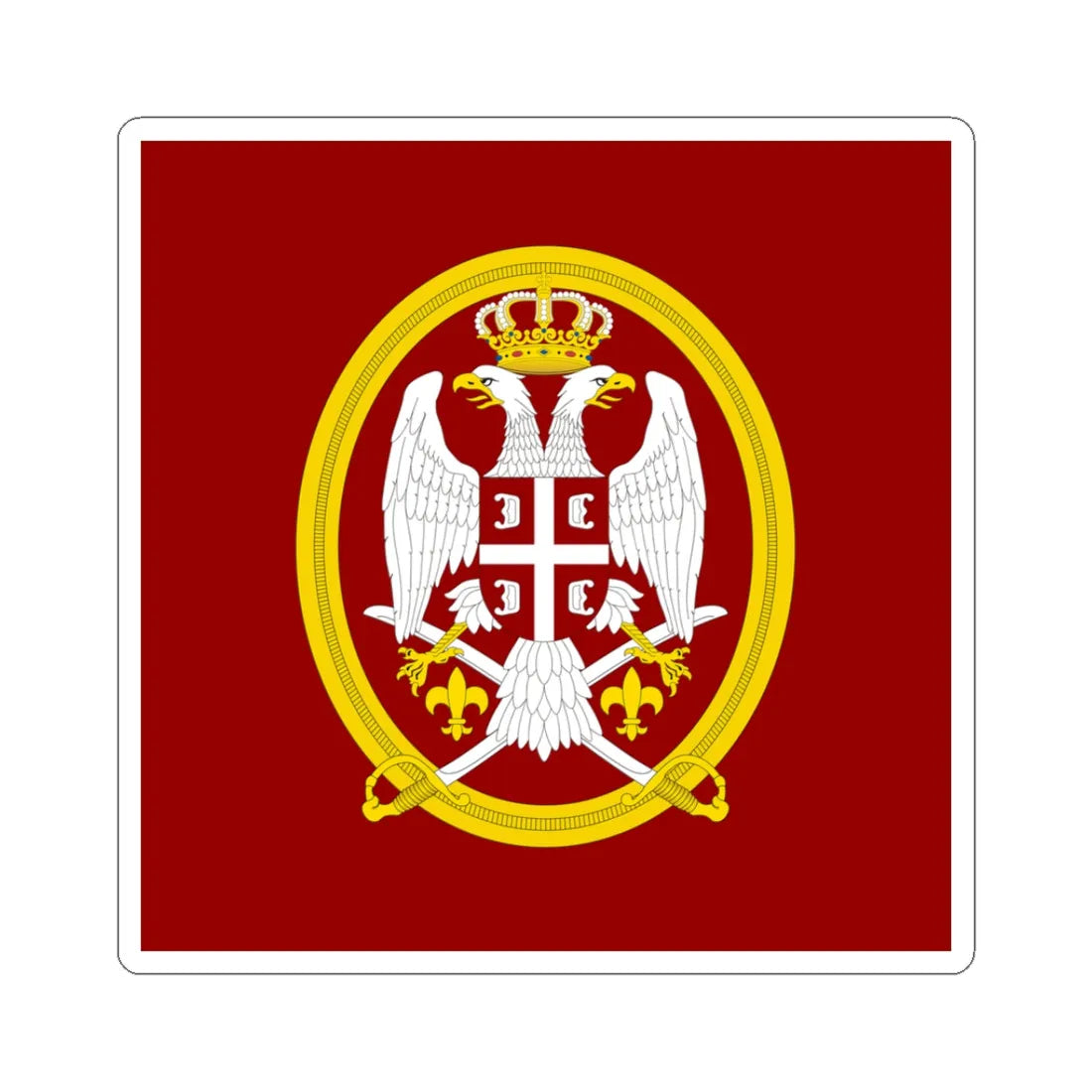 Flag of the Serbian Land Forces (Serbia) STICKER Vinyl Kiss-Cut Decal 3 Inch White - The Sticker Space