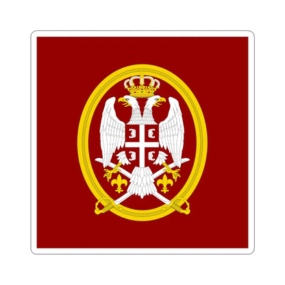 Flag of the Serbian Land Forces (Serbia) STICKER Vinyl Kiss-Cut Decal 4 Inch White - The Sticker Space