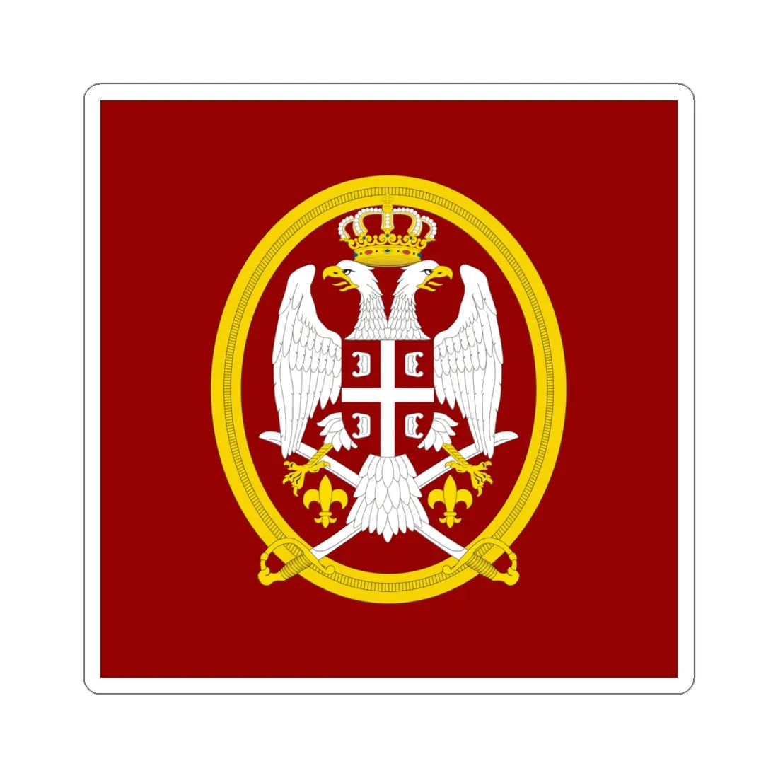 Flag of the Serbian Land Forces (Serbia) STICKER Vinyl Kiss-Cut Decal 6 Inch White - The Sticker Space