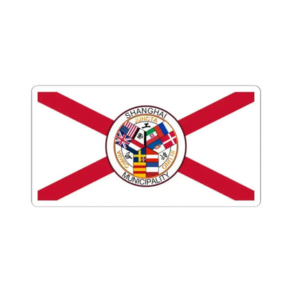 Flag of the Shanghai International Settlement pre-WWI (China) STICKER Vinyl Kiss-Cut Decal 2 Inch White - The Sticker Space