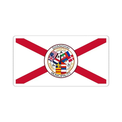 Flag of the Shanghai International Settlement pre-WWI (China) STICKER Vinyl Kiss-Cut Decal 4 Inch White - The Sticker Space