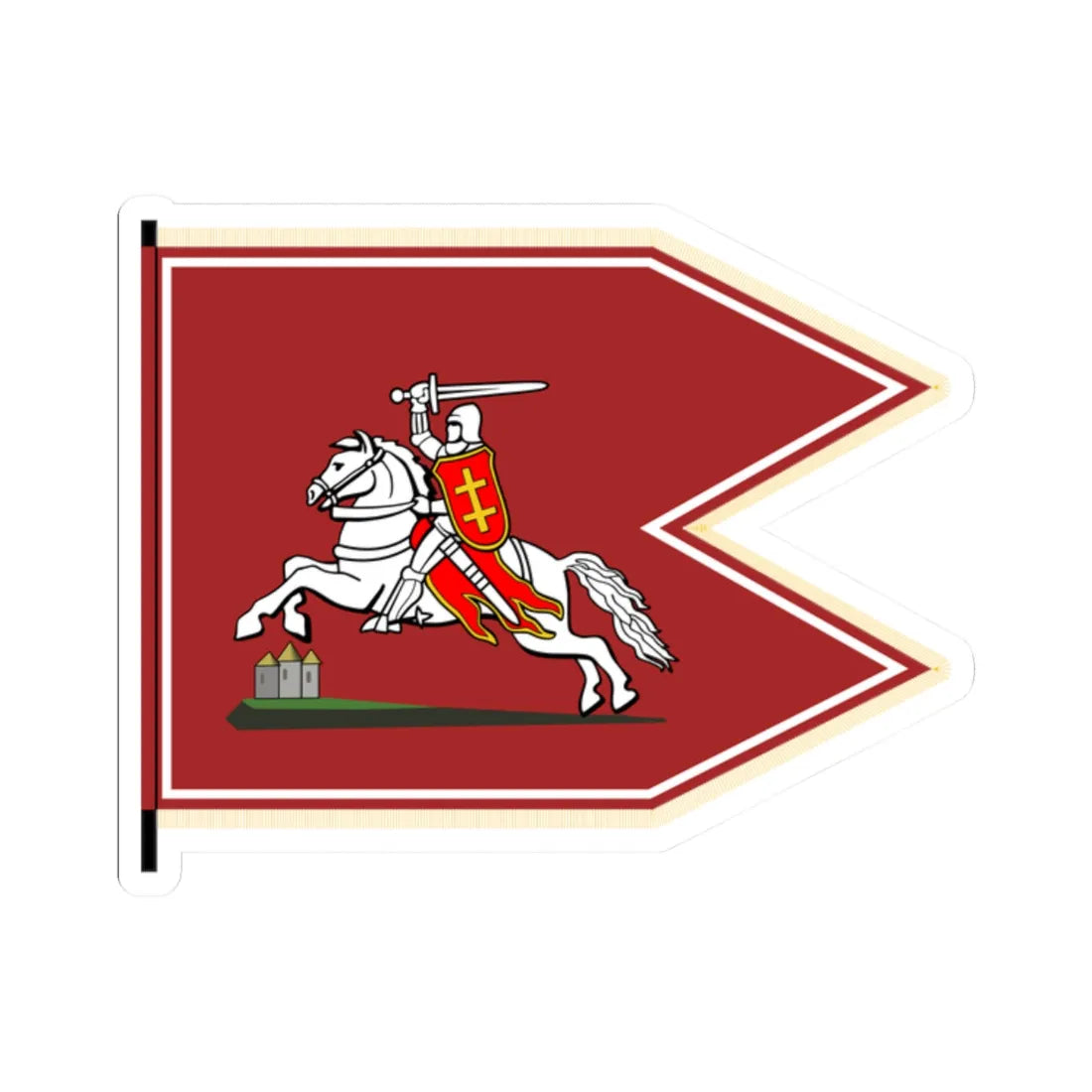 Flag of the Slonim County 1764-1792 (Belarus) (Coat of Arms) STICKER Vinyl Kiss-Cut Decal 2 Inch White - The Sticker Space