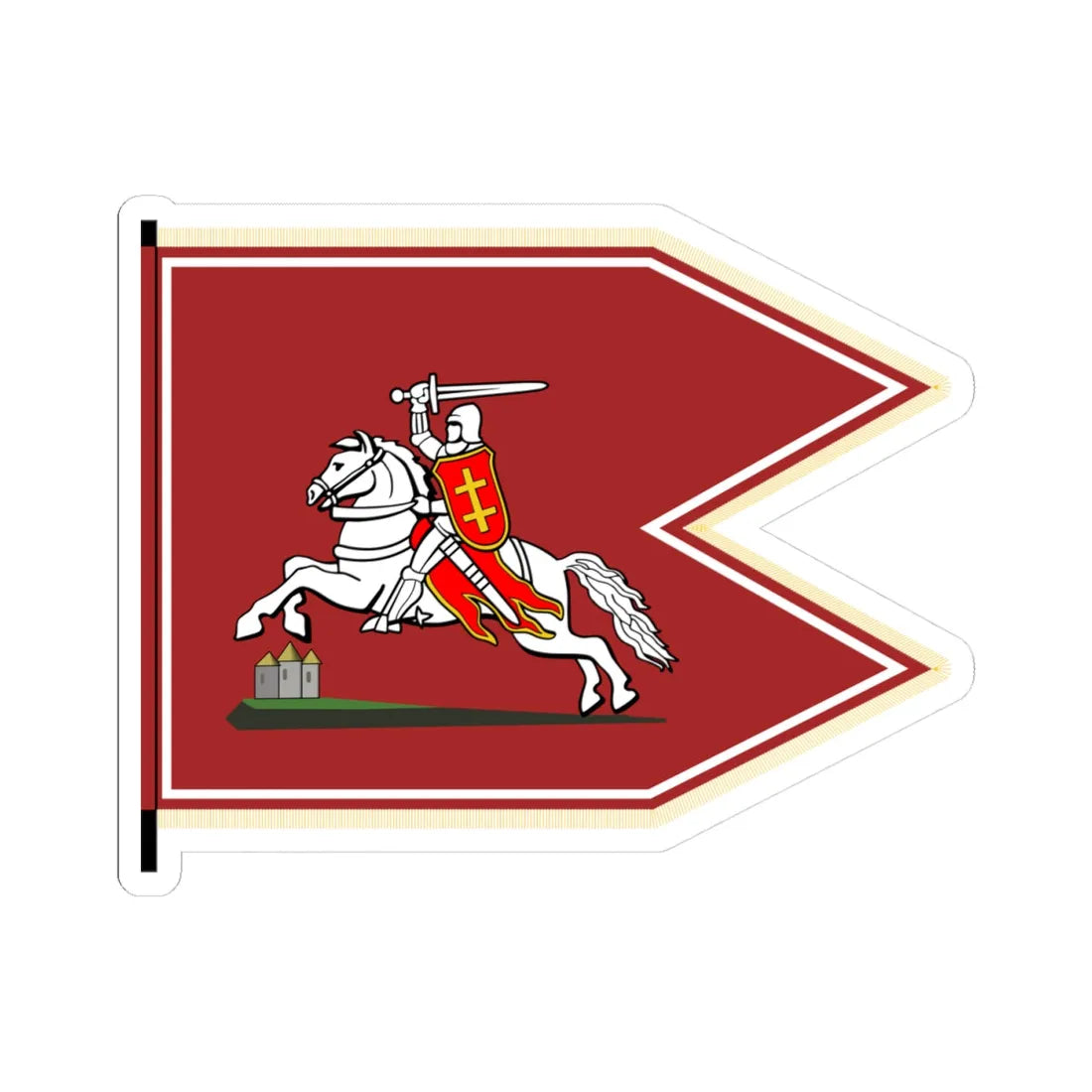 Flag of the Slonim County 1764-1792 (Belarus) (Coat of Arms) STICKER Vinyl Kiss-Cut Decal 4 Inch White - The Sticker Space