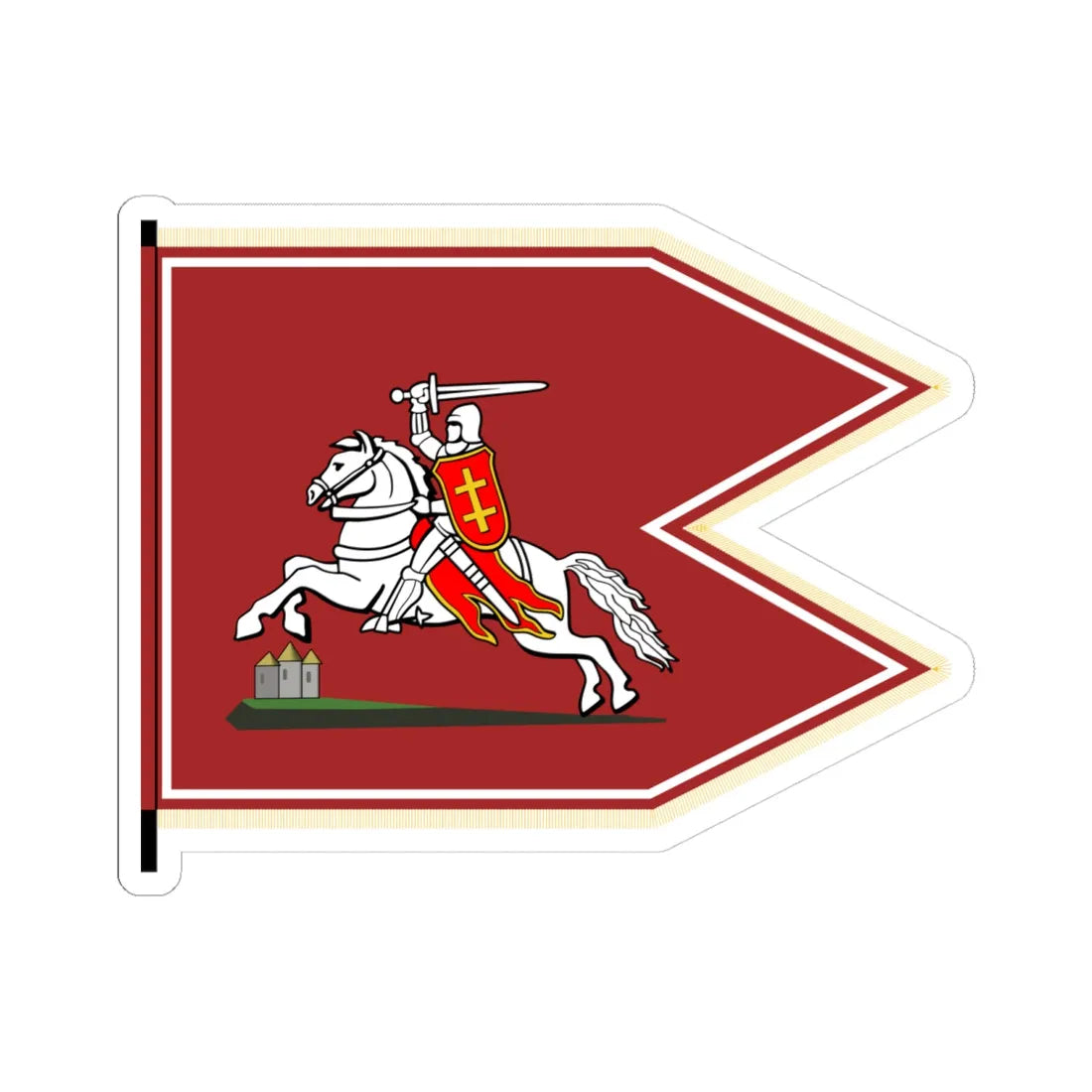 Flag of the Slonim County 1764-1792 (Belarus) (Coat of Arms) STICKER Vinyl Kiss-Cut Decal 6 Inch White - The Sticker Space