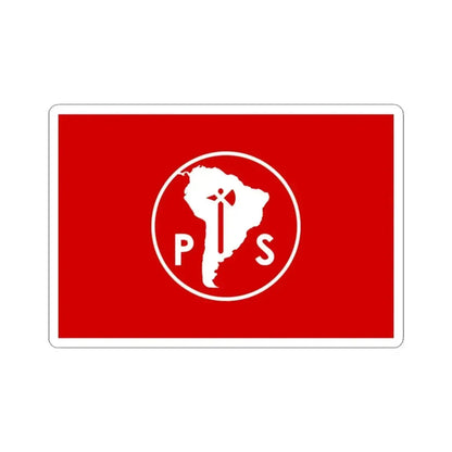Flag of the Socialist Party of Chile (Chile) STICKER Vinyl Kiss-Cut Decal 3 Inch White - The Sticker Space