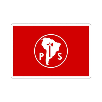Flag of the Socialist Party of Chile (Chile) STICKER Vinyl Kiss-Cut Decal 6 Inch White - The Sticker Space