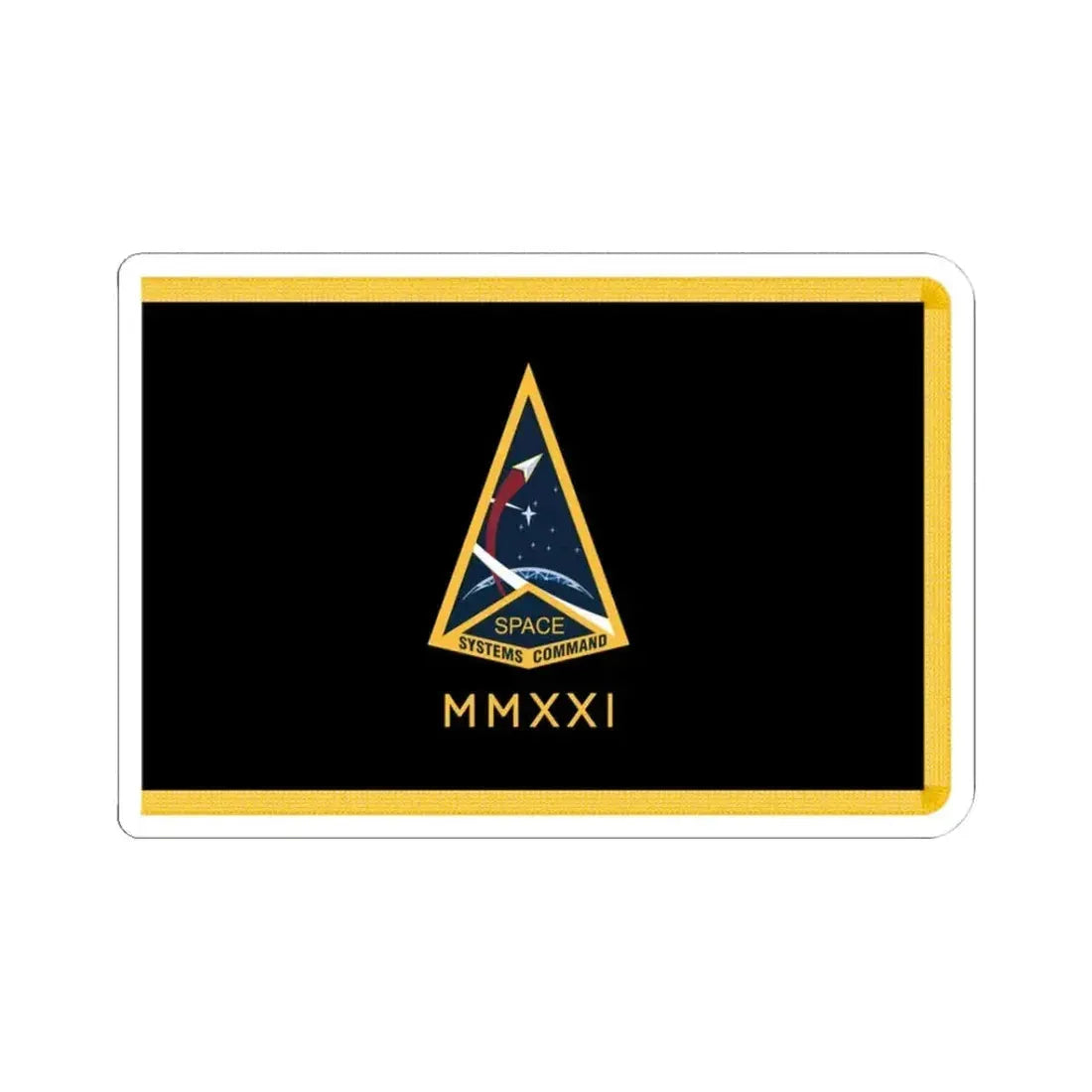 Flag of the Space Systems Command (United States) STICKER Vinyl Kiss-Cut Decal 3 Inch White - The Sticker Space