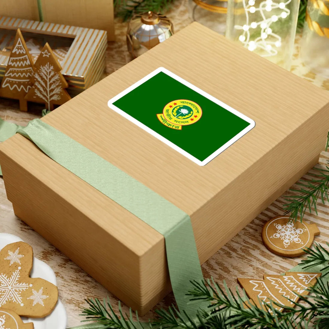 Flag of the Speaker of the Jatiya Sangsad (Bangladesh) (Coat of Arms) STICKER Vinyl Kiss-Cut Decal - The Sticker Space