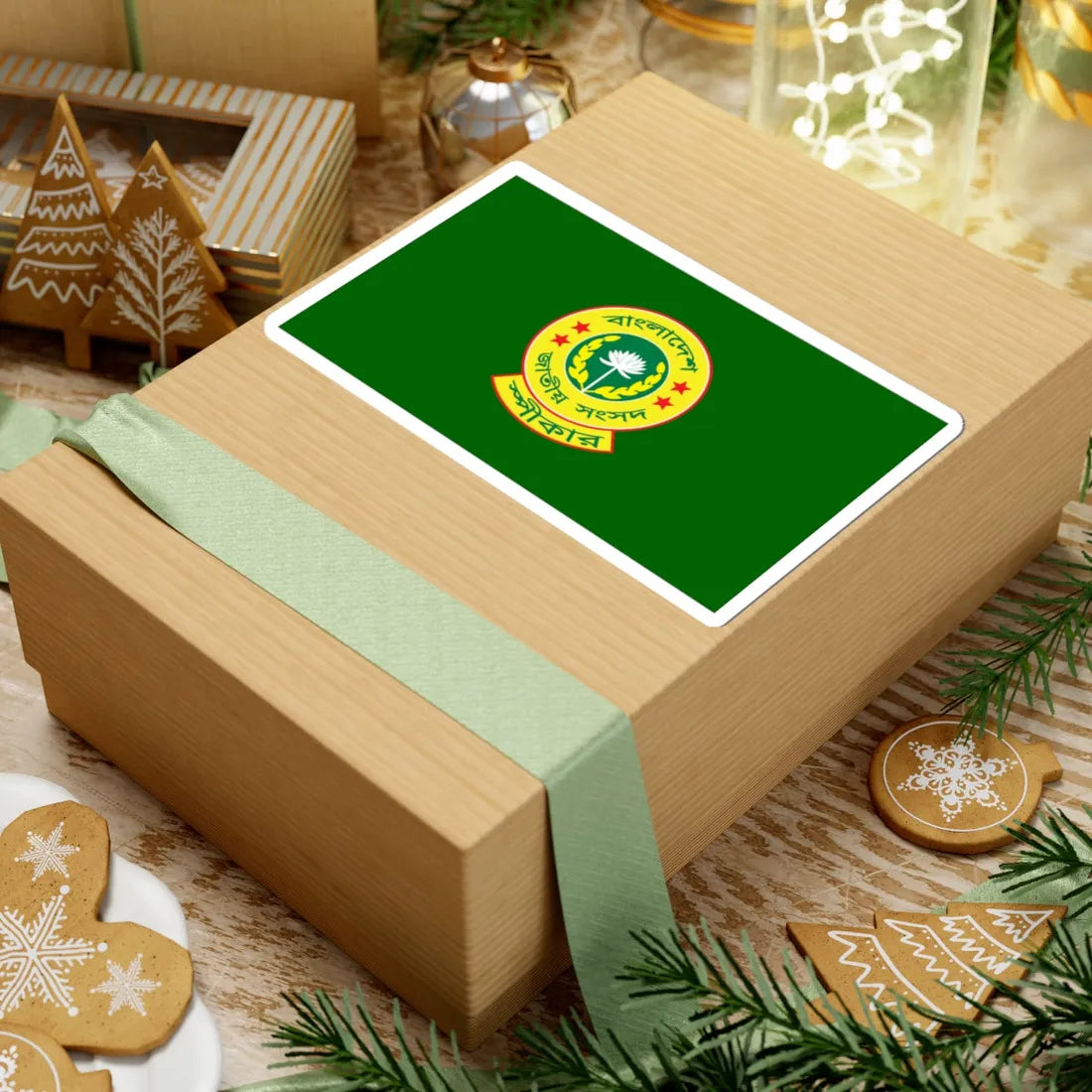 Flag of the Speaker of the Jatiya Sangsad (Bangladesh) (Coat of Arms) STICKER Vinyl Kiss-Cut Decal - The Sticker Space