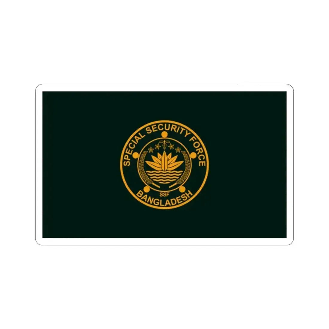 Flag of the Special Security Force SSF (Bangladesh) STICKER Vinyl Kiss-Cut Decal 2 Inch White - The Sticker Space