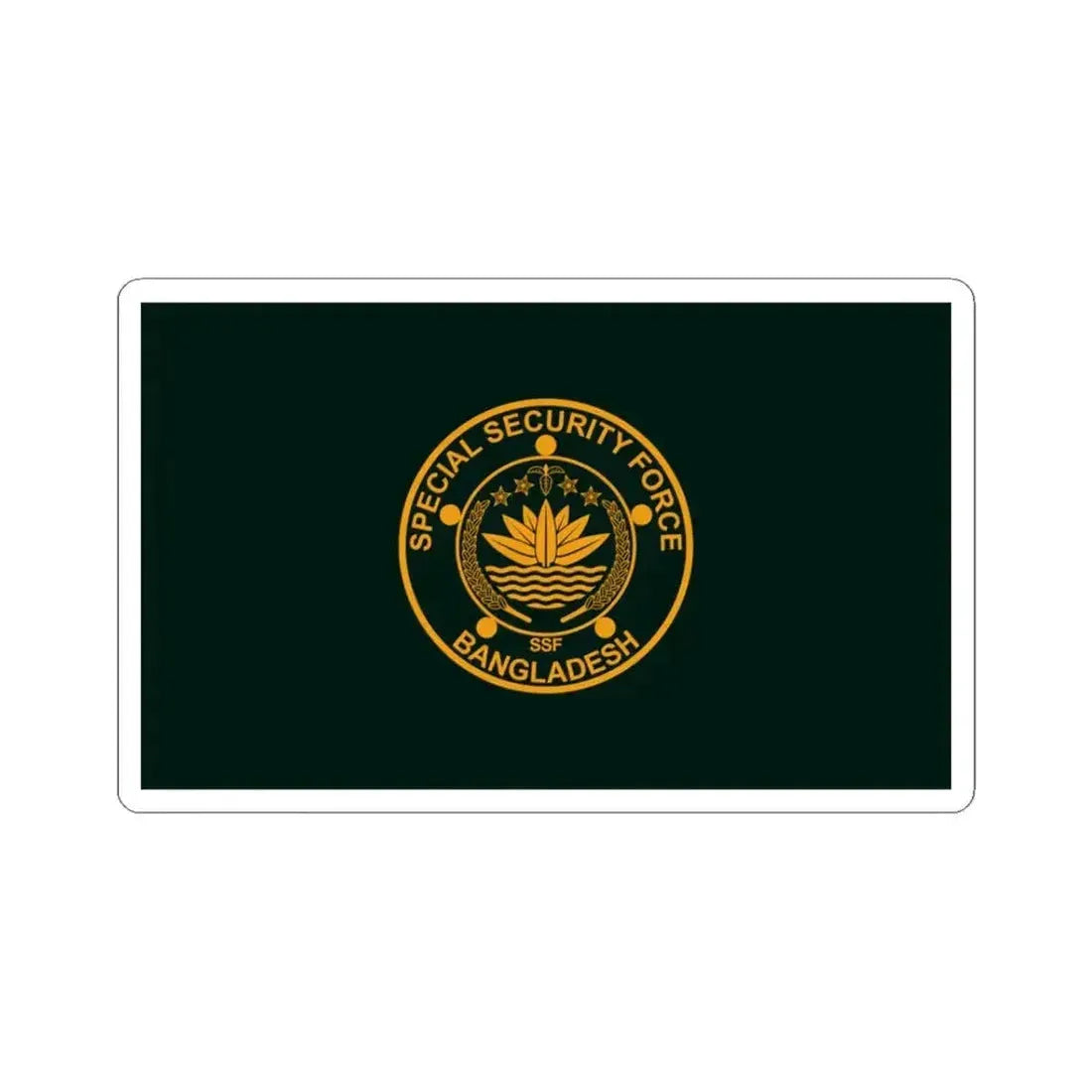 Flag of the Special Security Force SSF (Bangladesh) STICKER Vinyl Kiss-Cut Decal 3 Inch White - The Sticker Space