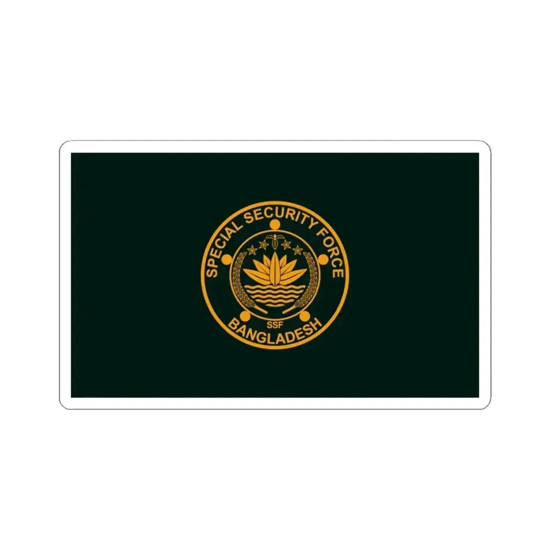Flag of the Special Security Force SSF (Bangladesh) STICKER Vinyl Kiss-Cut Decal 4 Inch White - The Sticker Space