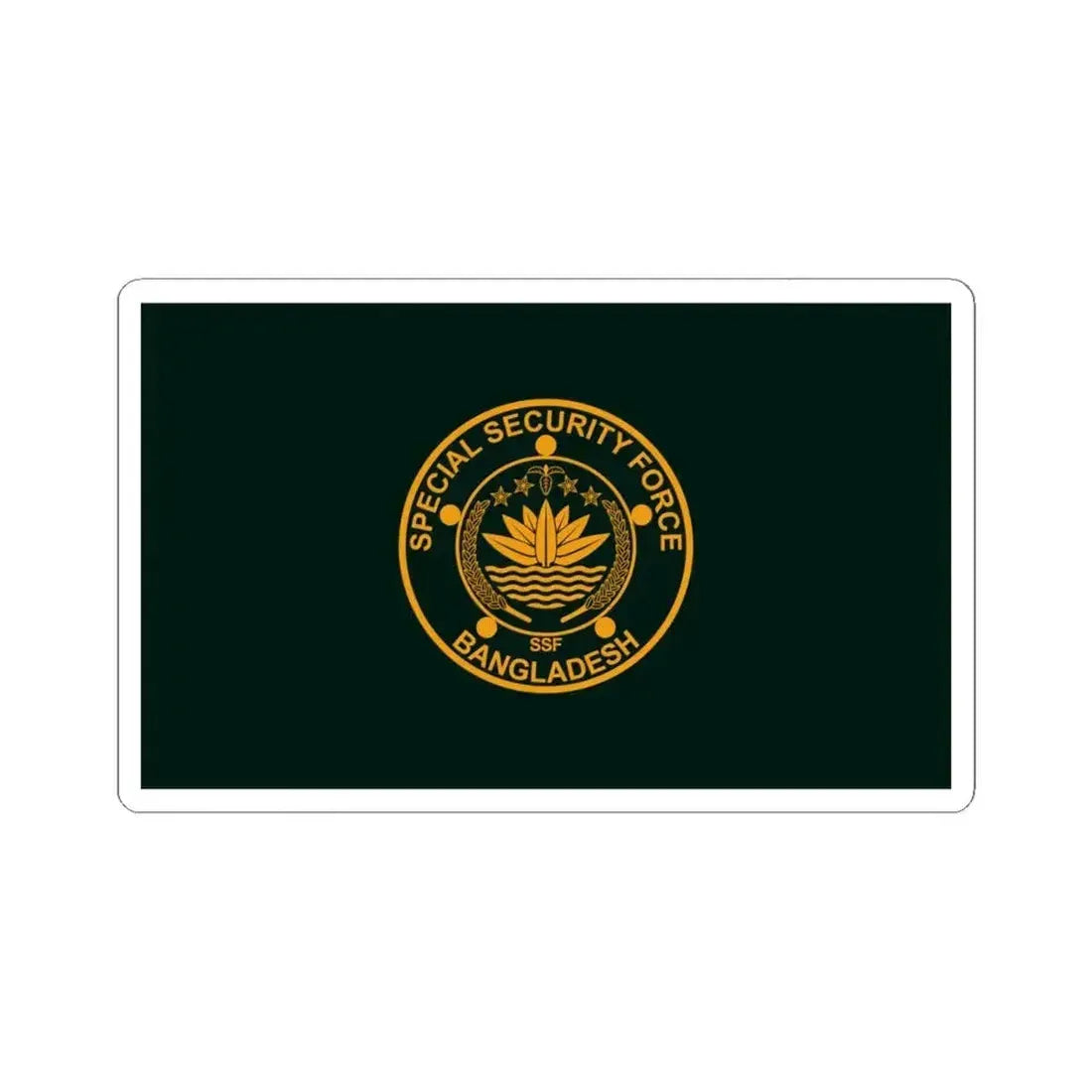 Flag of the Special Security Force SSF (Bangladesh) STICKER Vinyl Kiss-Cut Decal 6 Inch White - The Sticker Space
