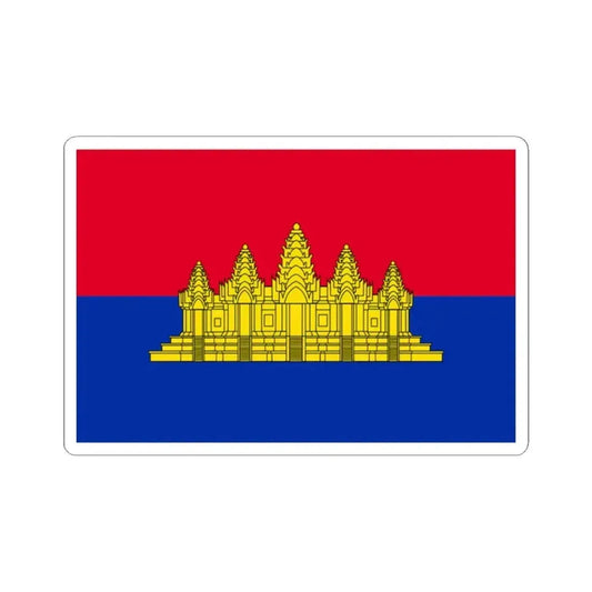 Flag of the State of Cambodia 1989-1992 (Cambodia) STICKER Vinyl Kiss-Cut Decal 2 Inch White - The Sticker Space