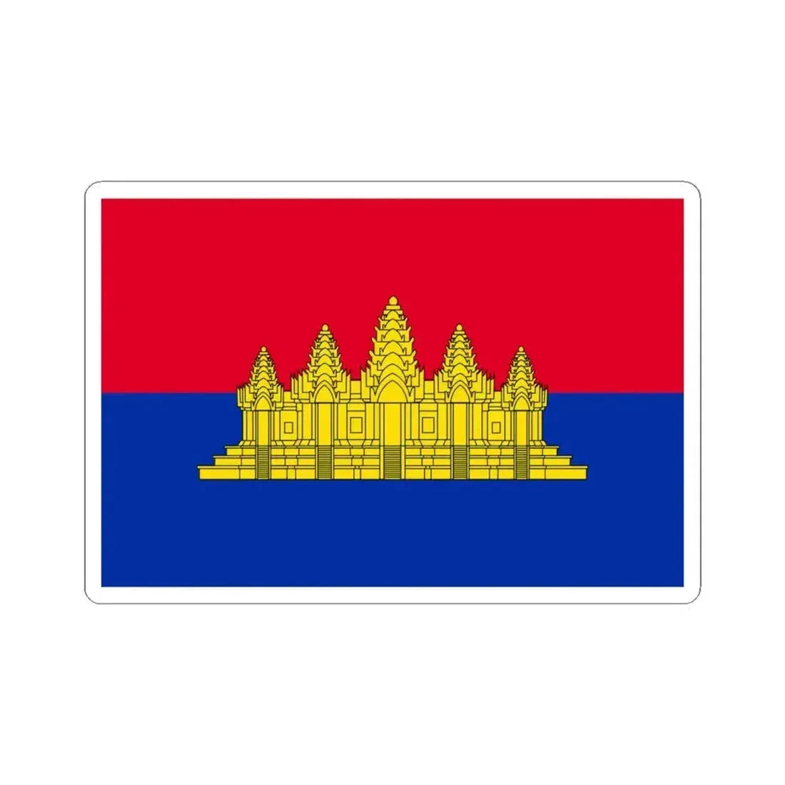 Flag of the State of Cambodia 1989-1992 (Cambodia) STICKER Vinyl Kiss-Cut Decal 4 Inch White - The Sticker Space