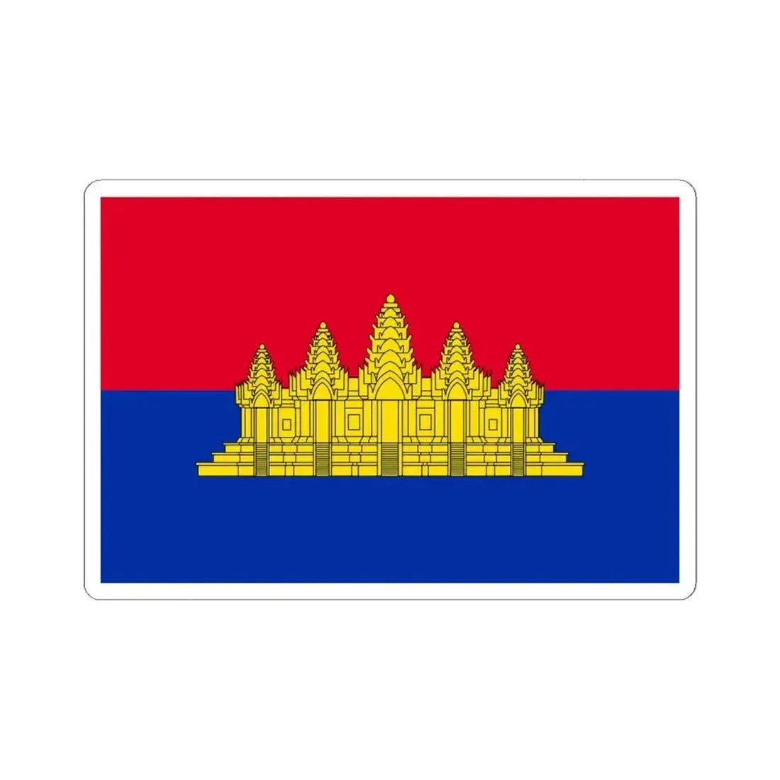 Flag of the State of Cambodia 1989-1992 (Cambodia) STICKER Vinyl Kiss-Cut Decal 6 Inch White - The Sticker Space