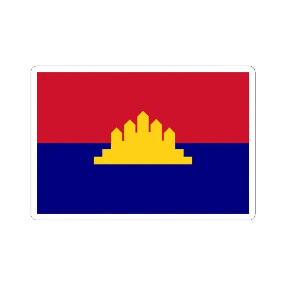 Flag of the State of Cambodia 1989-1993 (Cambodia) STICKER Vinyl Kiss-Cut Decal 2 Inch White - The Sticker Space