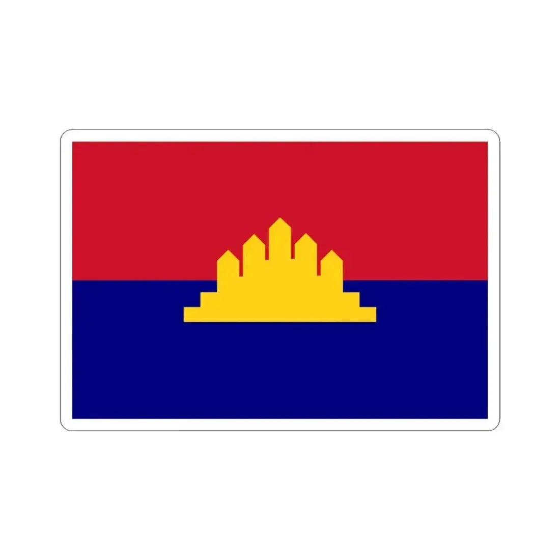 Flag of the State of Cambodia 1989-1993 (Cambodia) STICKER Vinyl Kiss-Cut Decal 3 Inch White - The Sticker Space