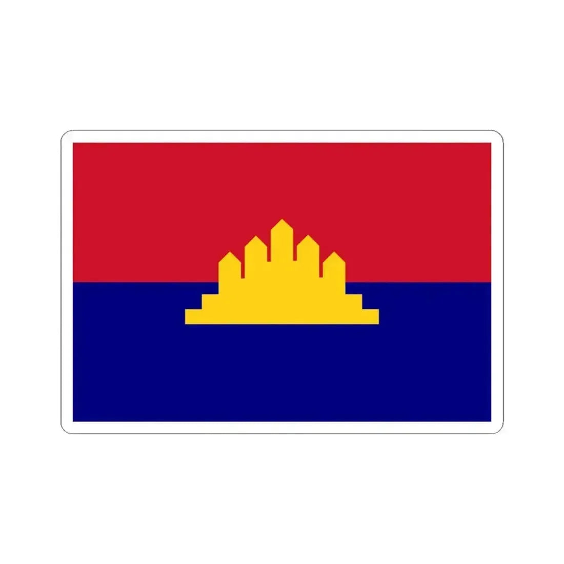 Flag of the State of Cambodia 1989-1993 (Cambodia) STICKER Vinyl Kiss-Cut Decal 4 Inch White - The Sticker Space