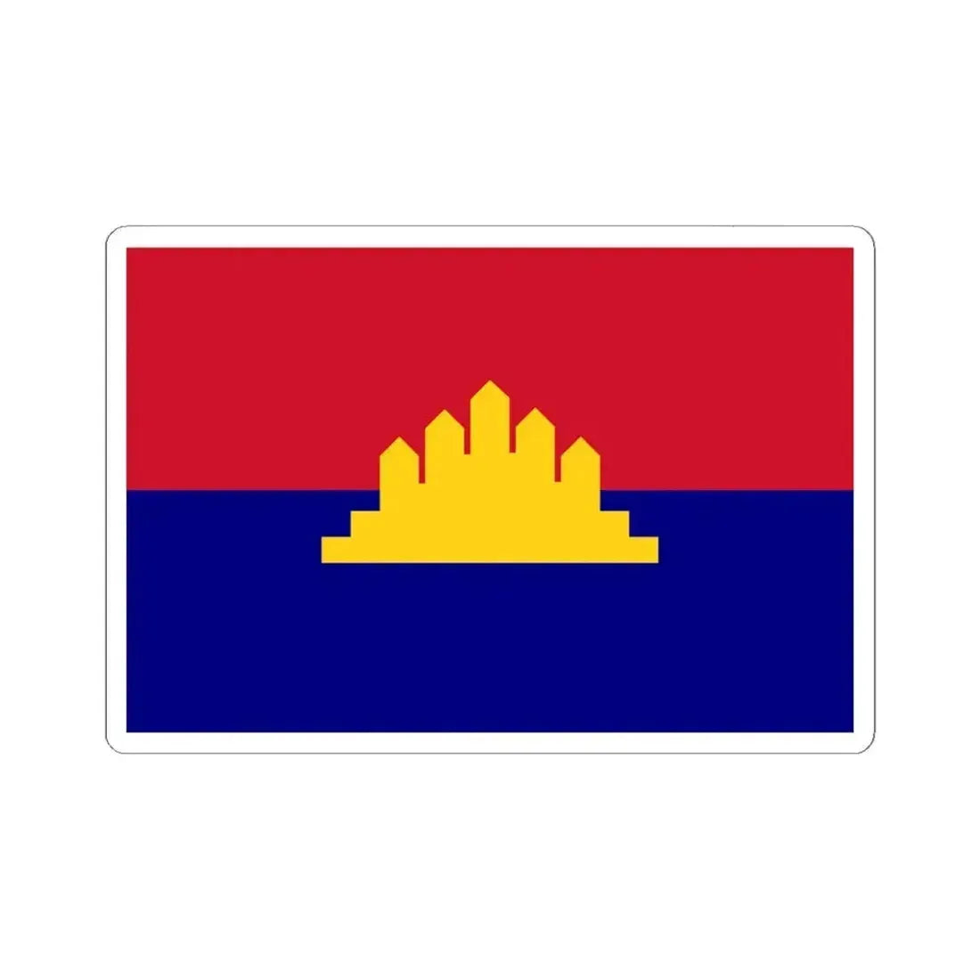 Flag of the State of Cambodia 1989-1993 (Cambodia) STICKER Vinyl Kiss-Cut Decal 6 Inch White - The Sticker Space