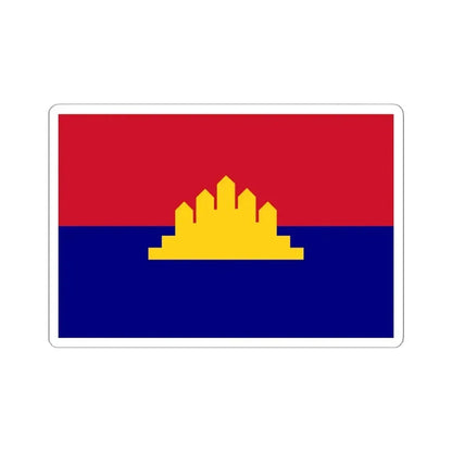 Flag of the State of Cambodia 1989-1993 (Cambodia) STICKER Vinyl Kiss-Cut Decal 6 Inch White - The Sticker Space