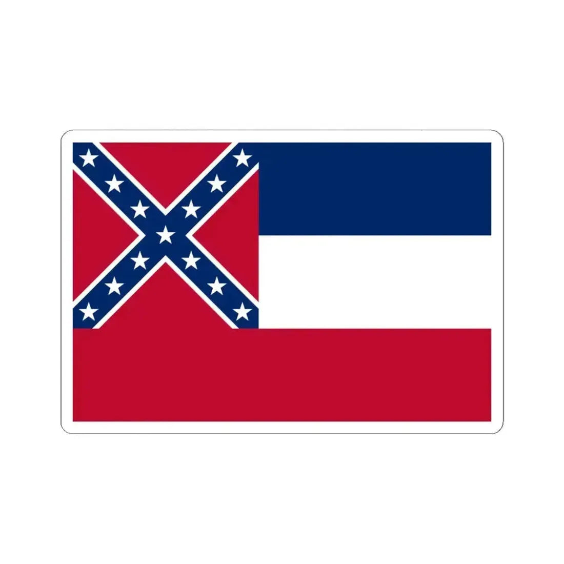 Flag of the State of Mississippi 1894-1906 (United States) STICKER Vinyl Kiss-Cut Decal 6 Inch White - The Sticker Space