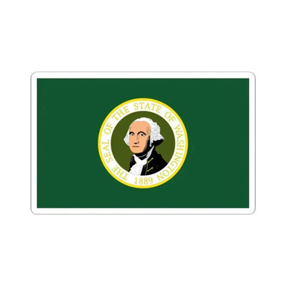 Flag of the State of Washington 1923-1967 (United States) STICKER Vinyl Kiss-Cut Decal 2 Inch White - The Sticker Space
