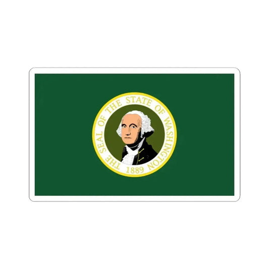 Flag of the State of Washington 1923-1967 (United States) STICKER Vinyl Kiss-Cut Decal 2 Inch White - The Sticker Space