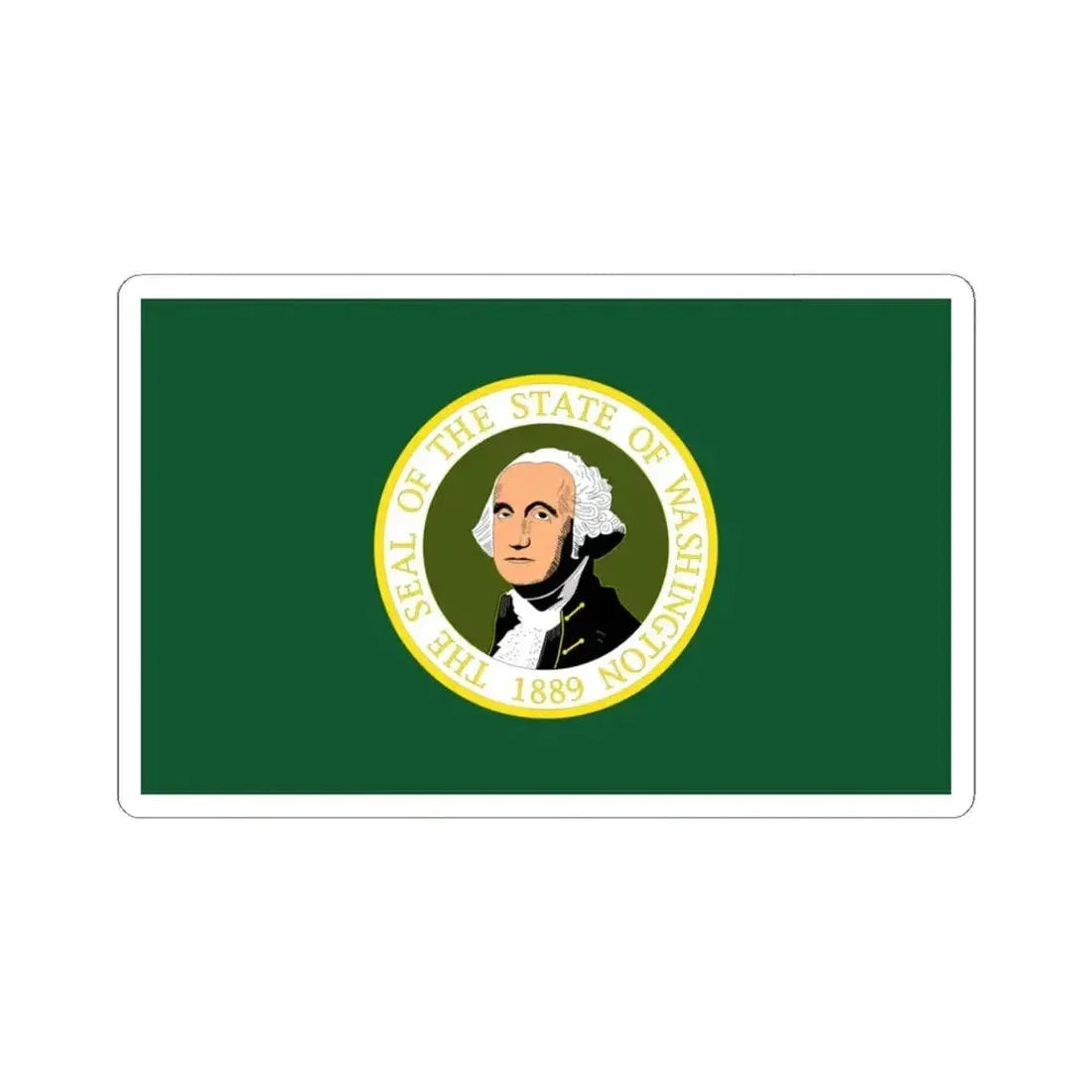 Flag of the State of Washington 1923-1967 (United States) STICKER Vinyl Kiss-Cut Decal 3 Inch White - The Sticker Space
