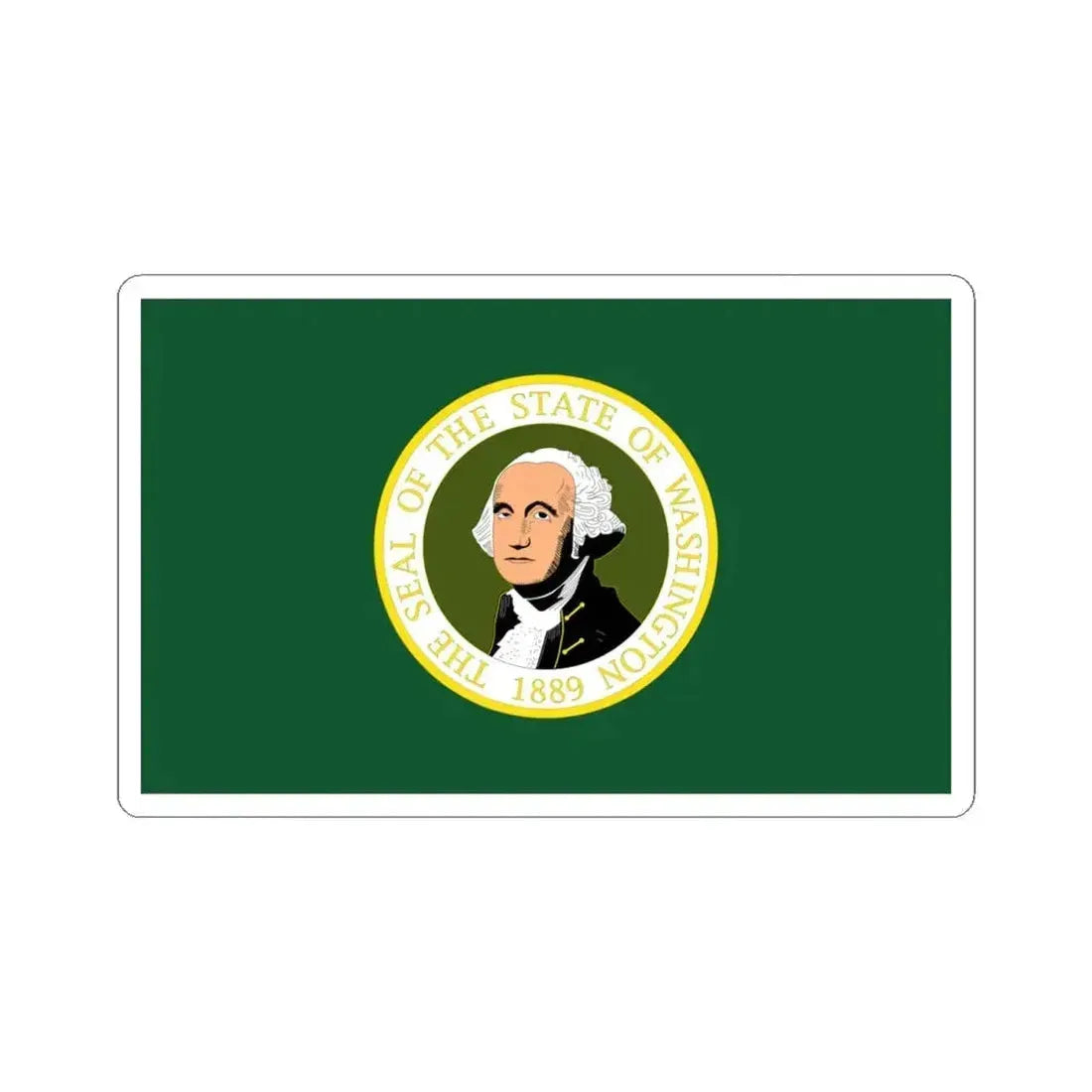 Flag of the State of Washington 1923-1967 (United States) STICKER Vinyl Kiss-Cut Decal 6 Inch White - The Sticker Space