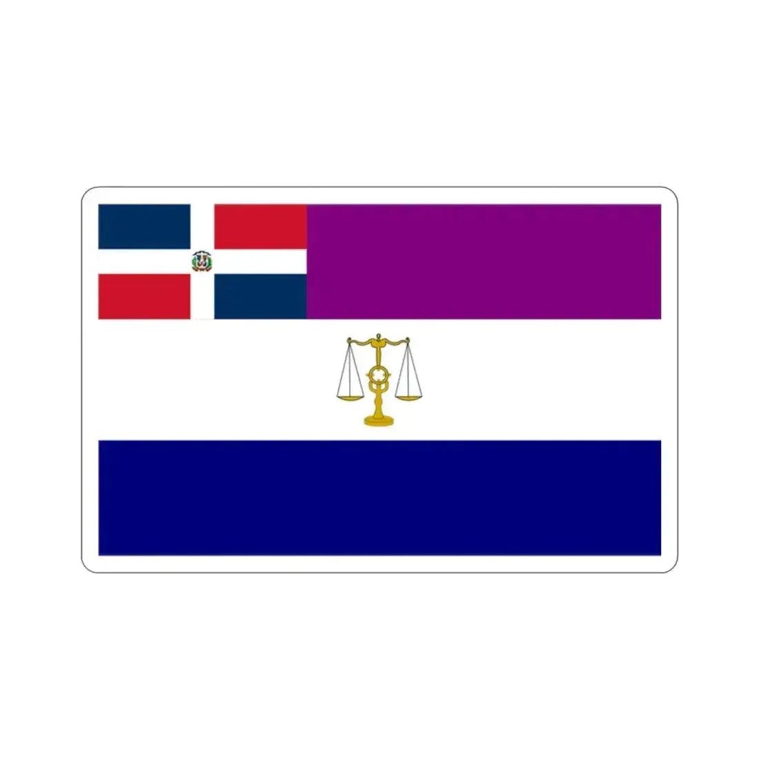 Flag of the Supreme Court of the Dominican Republic and the Dominican Judiciary System STICKER Vinyl Die-Cut Decal 2 Inch - The Sticker Space