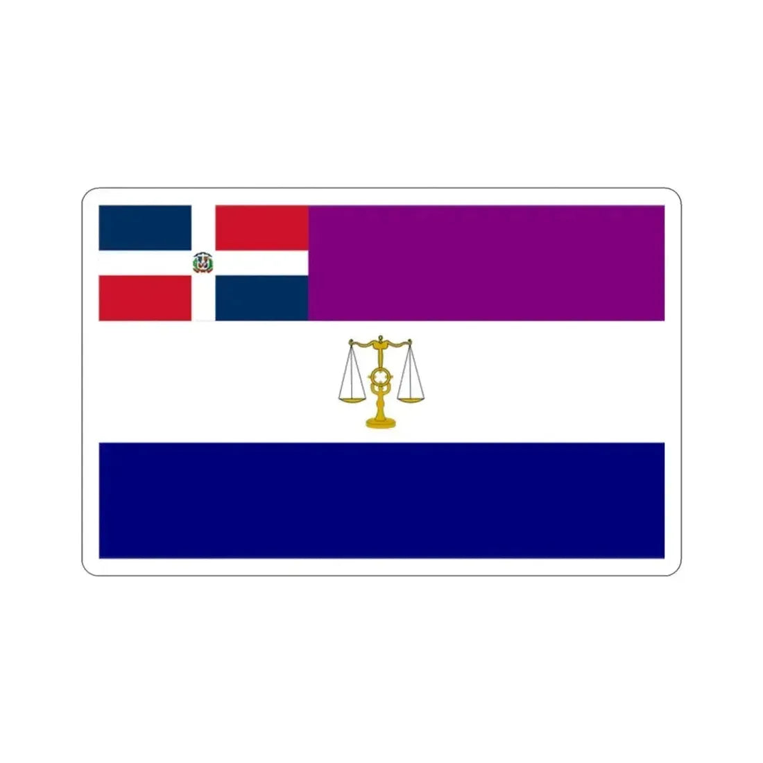 Flag of the Supreme Court of the Dominican Republic and the Dominican Judiciary System STICKER Vinyl Die-Cut Decal 2 Inch - The Sticker Space