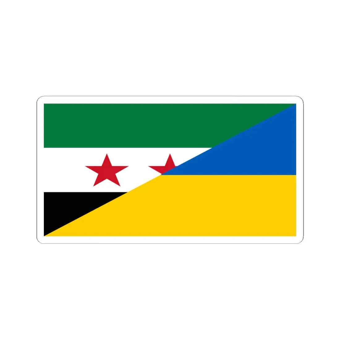 Flag of the Syrian revolution and Ukraine (Ukraine) STICKER Vinyl Kiss-Cut Decal 6 Inch White - The Sticker Space