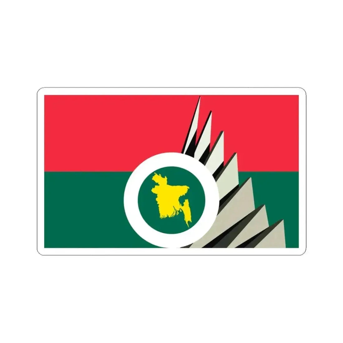 Flag of the Trinomool Bangladesh National Party (Bangladesh) STICKER Vinyl Kiss-Cut Decal 3 Inch White - The Sticker Space